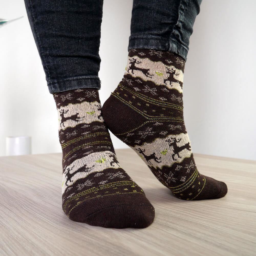 GFT Vianočné ponožky s Nórskym vzorom - hnedé