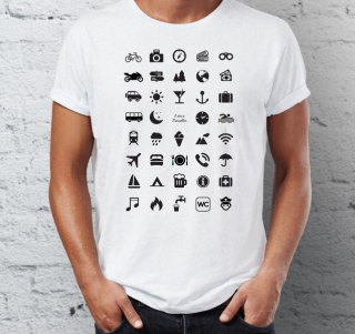 ND Turistické tričko s ikonami M