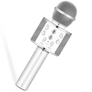 Iso Trade Karaoke mikrofón so strieborným reproduktorom