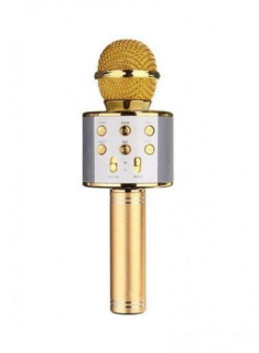 B2B Bezdrôtový bluetooth karaoke mikrofón WS-858 zlatý