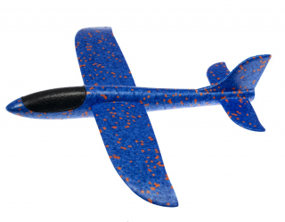 KIK Penové hádzací lietadlo s dlhým doletom 34x33cm - modré KX7839
