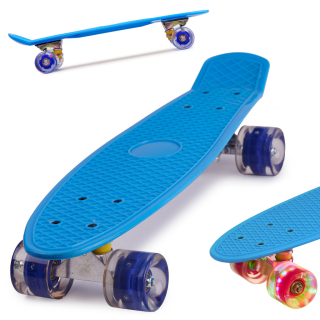 KIK Pennyboard s LED kolieskami, 56 cm Blue