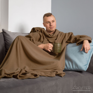 Froster Obliekacia deka s rukávmi Deluxe cappuccino