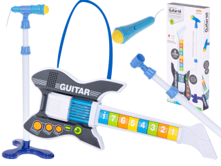 KIK KX5468 Rocková elektrická gitara s mikrofónom - modrá
