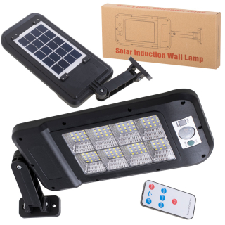 KIK KX4963 Pouličné osvetlenie solárne 128 LED, IP65, 3000 mAh čierne