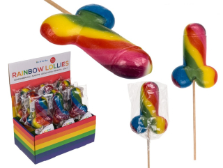 Rainbow Cock Pop – farebné lízatko v tvare penisu (85g) – ovocné