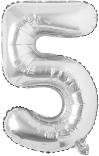 Nafukovacie balóny čísla maxi strieborné 5