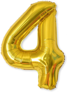 Nafukovací balón 100cm číslo 4 zlatý