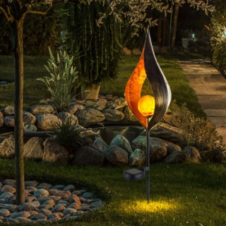 B2B Dekoratívna záhradná solárna LED lampa - tvar plameňa