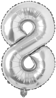 Nafukovacie balóny čísla maxi strieborné 8