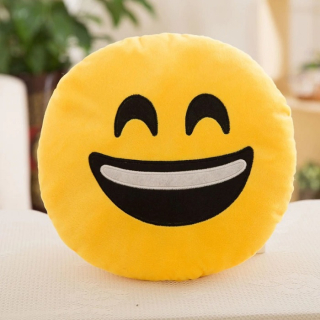 KIK KX9550_10 Plyšový vankúš Emoji veľký úsmev - 30cm