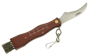 KIK Vreckový nôž na huby s kefkou 80 mm, KX7581